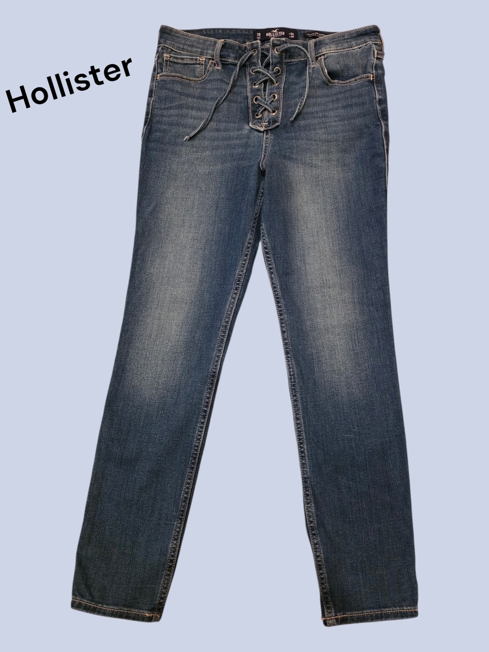 Hollister Lace-Up High Rise Crop Super Skinny Classic Stretch. Size 7 Regular